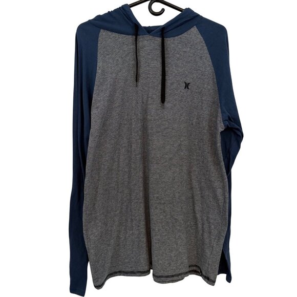 Hurley Other - Hurley Hooded Henley Pullover Blue/Gray - Men's L